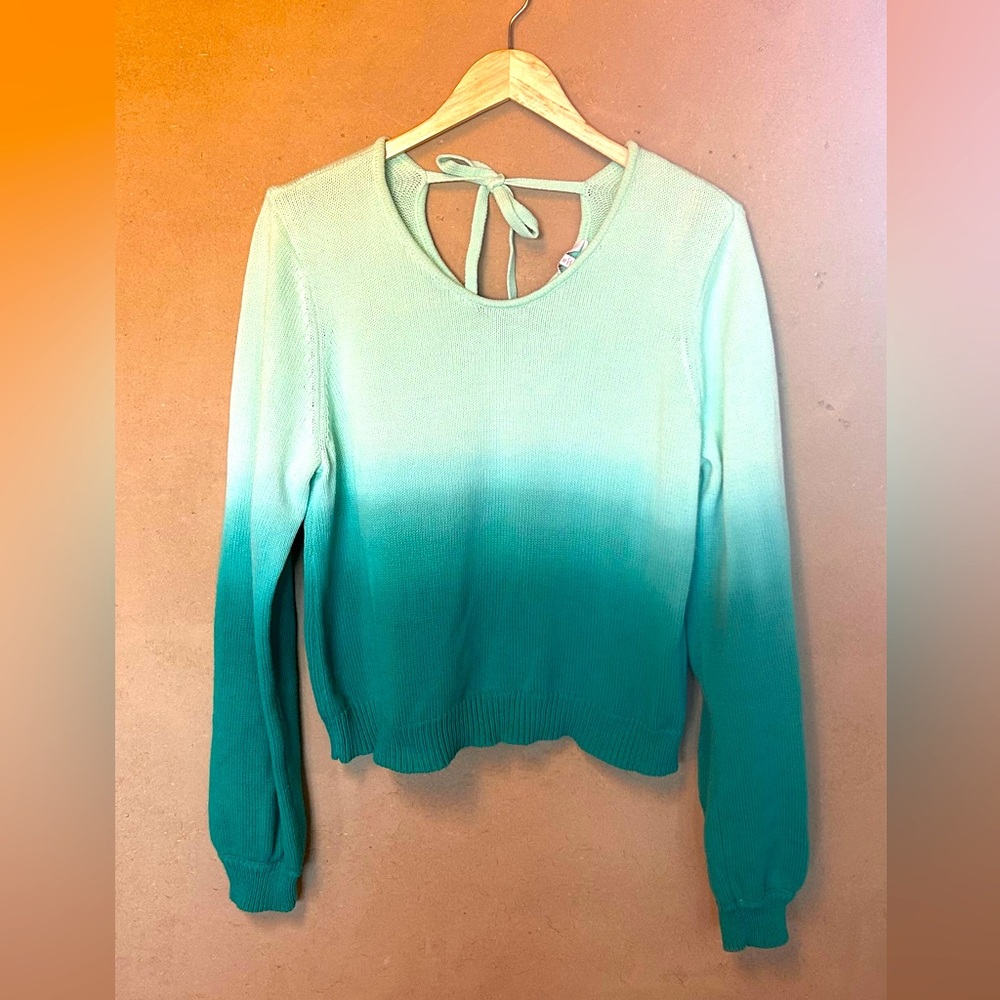 Green Ombré Cotton Sweater